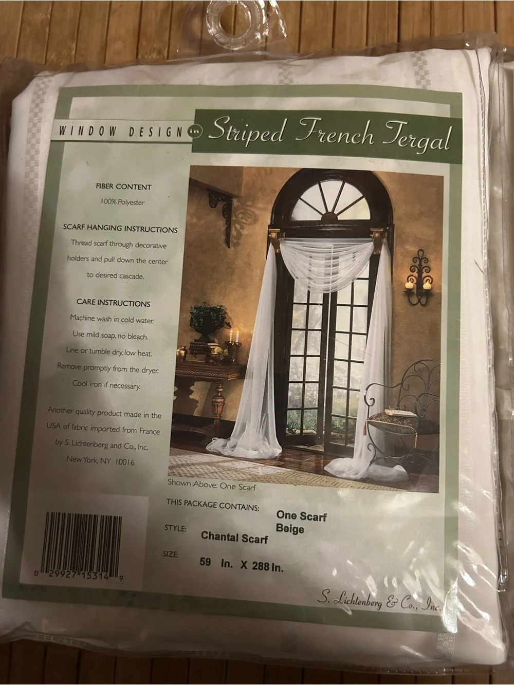 Window Design Cream/Beige Striped French Chantal Style - In Original Packaging